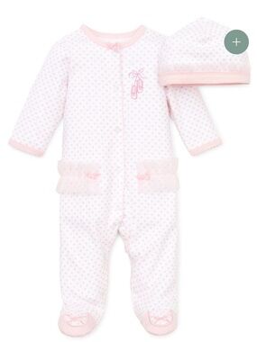 Little Me Pink Dot Ruffle Footed Baby Sleeper
